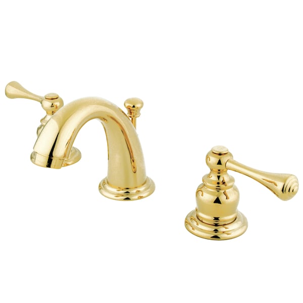 Vintage Widespread Bathroom Faucet, Polished Brass
